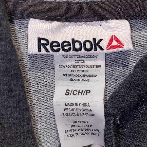 REEBOK Metro 2.0 Logo Hoodie Sweatshirt - Charcoal Grey - Picture 7 of 7